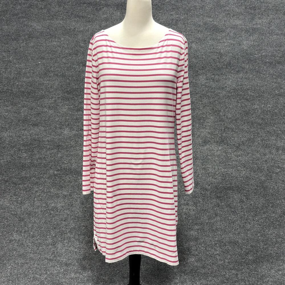 Vineyard Vines Dress Womens Medium White Pink Striped Boatneck Tunic Casual